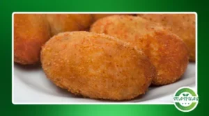 Uma receita de croquete com batata e recheio de queijo