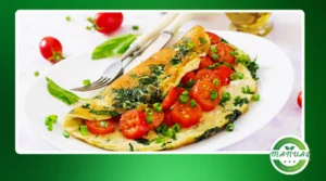 Omelete de claras com espinafre e tomate seco