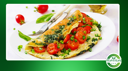 omelete de claras com espinafre e tomate seco