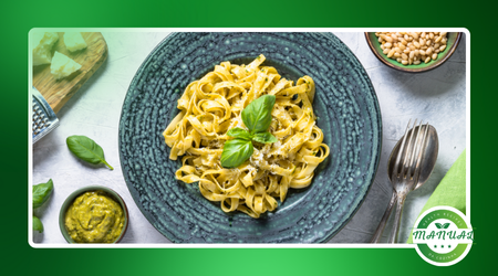 talharim com molho pesto