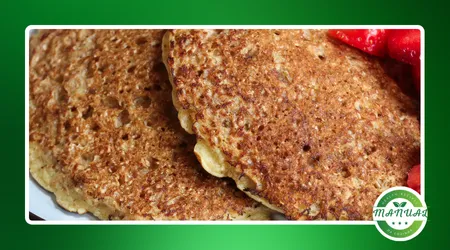 Panqueca proteica caseira com aveia e iogurte natural
