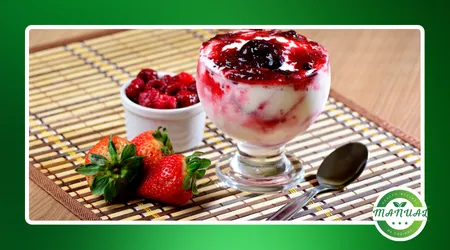 iogurte caseiro natural com frutas