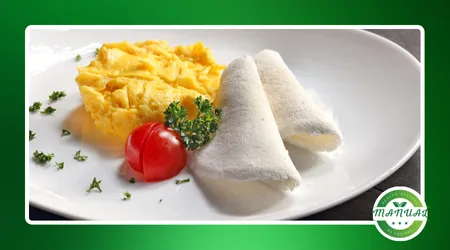 Tapioca recheada com queijo e coco