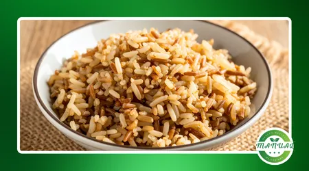 arroz integral com legumes salteados
