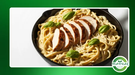 macarronada de domingo com frango desfiado