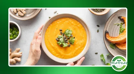 Sopa detox de abóbora com gengibre