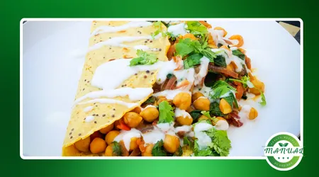 Panqueca proteica de grão-de-bico com ervas