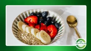 Overnight oats com frutas vermelhas e chia para café da manhã