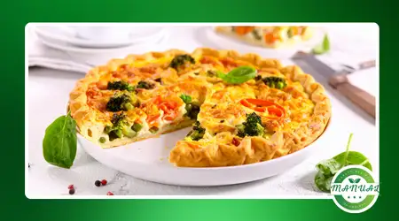 Torta salgada de legumes com massa de iogurte