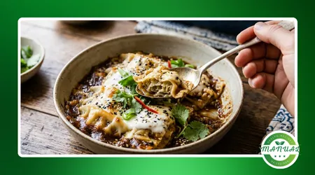 Dumpling lasagna asiática