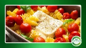 Macarrão feta assado com tomatinhos que viralizou na internet