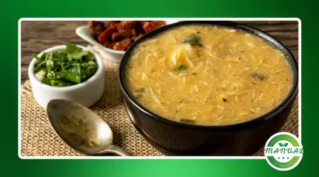 Caldo de mandioca com carne desfiada cremoso para inverno