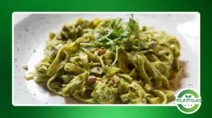 Macarrão ao pesto de pistache sofisticado e fácil