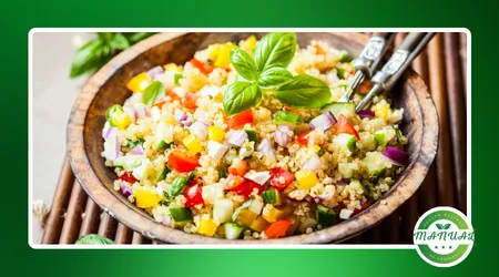salada de quinoa com manga