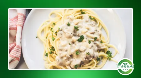 Receita de espaguete com molho cremoso de alho-poró