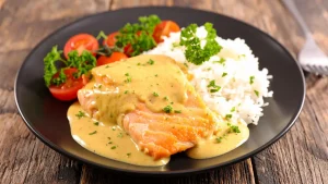 Salmão ao molho de tahine